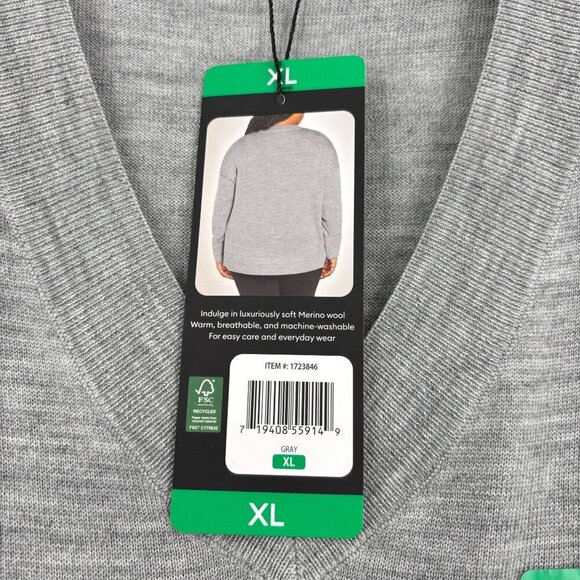 Banana Republic Merino Wool Pullover Sweater Womens Size XL Gray Heather - Picture 6 of 12